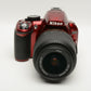 Nikon D3100 Red DSLR w/18-55mm VR zoom, batt+charger Only 937 Acts