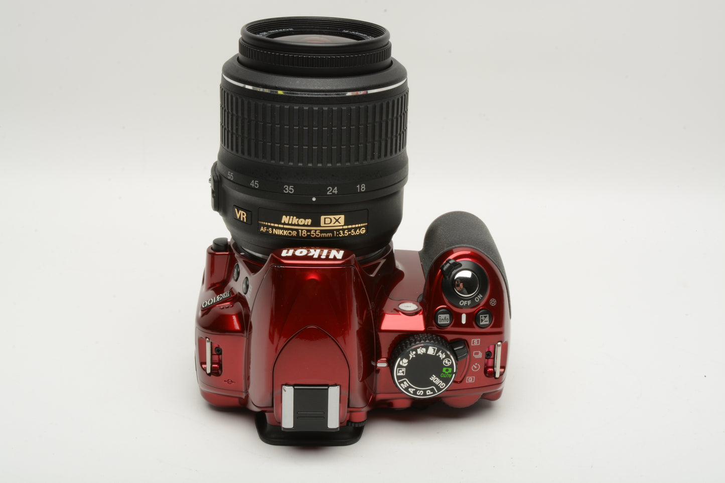 Nikon D3100 Red DSLR w/18-55mm VR zoom, batt+charger Only 937 Acts