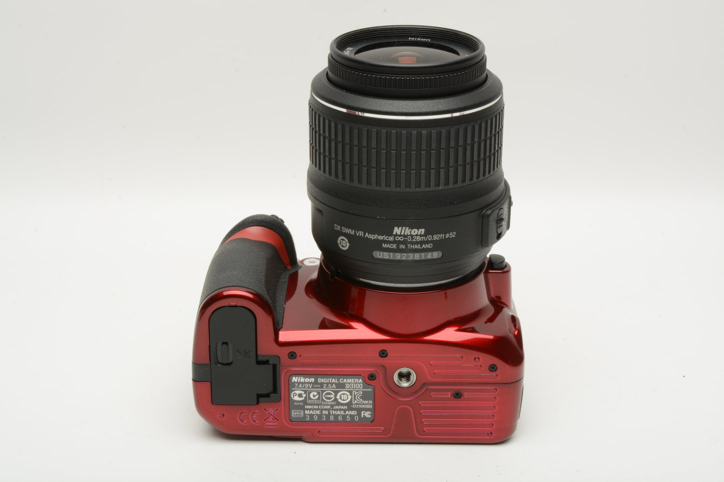 Nikon D3100 Red DSLR w/18-55mm VR zoom, batt+charger Only 937 Acts