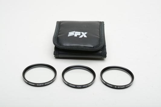 Set of 3 SFX 46mm filters UV, 4 Star, Soft focus, Very clean in pouch