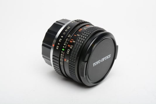 Tou Five Star MC Auto 28mm f2.8 PK Mount Wide angle lens, caps, clean