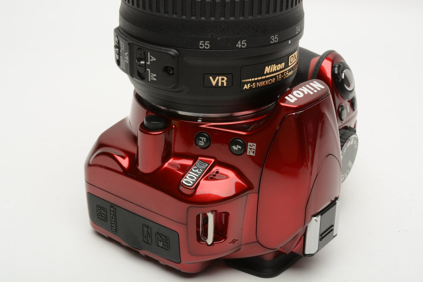 Nikon D3100 Red DSLR w/18-55mm VR zoom, batt+charger Only 937 Acts