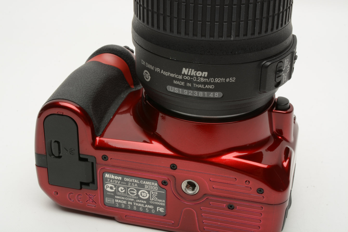 Nikon D3100 Red DSLR w/18-55mm VR zoom, batt+charger Only 937 Acts