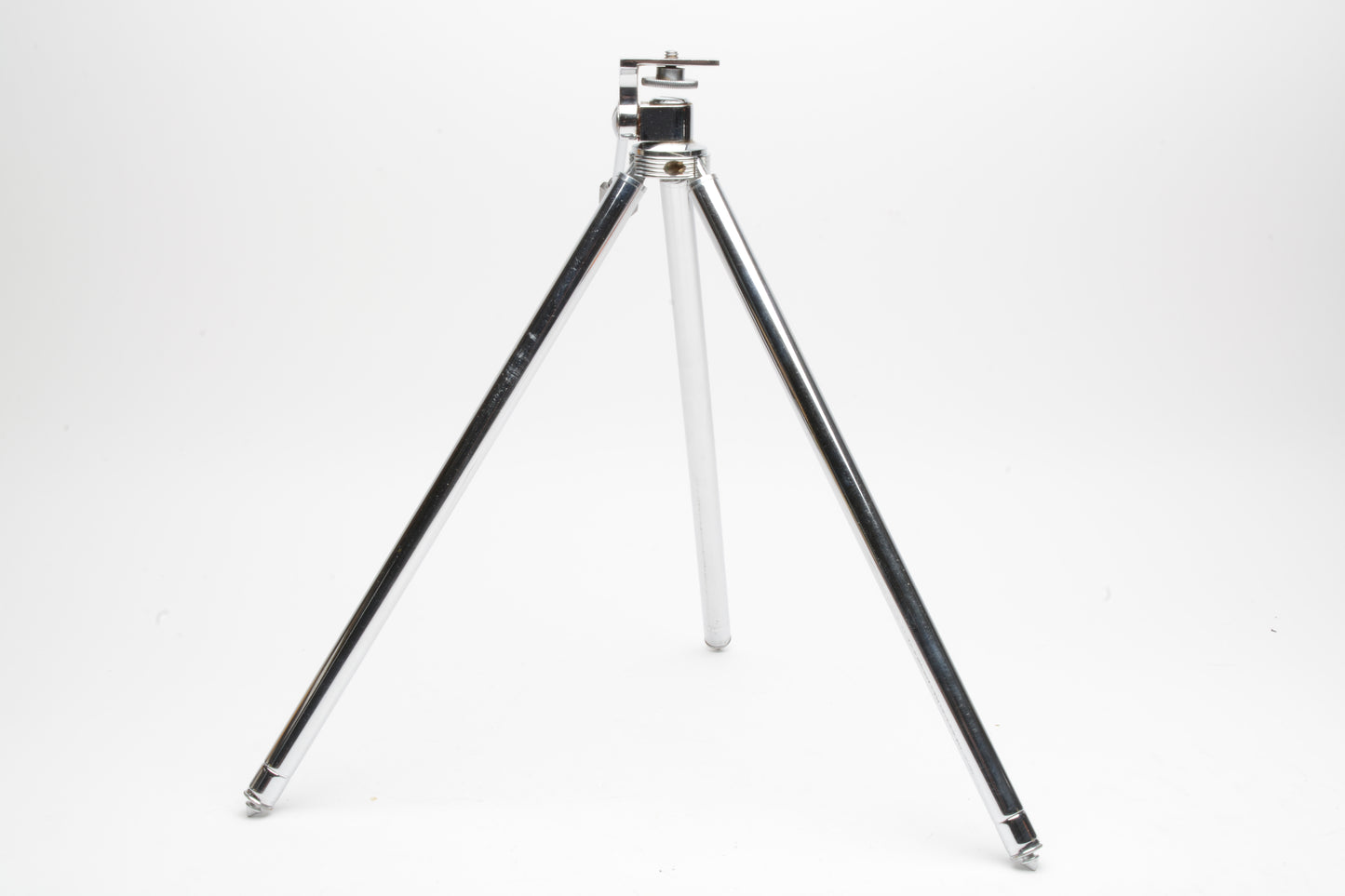 Tripod w/Pan Head 14" Folded ~35" Expanded + case, Vintage - all chrome