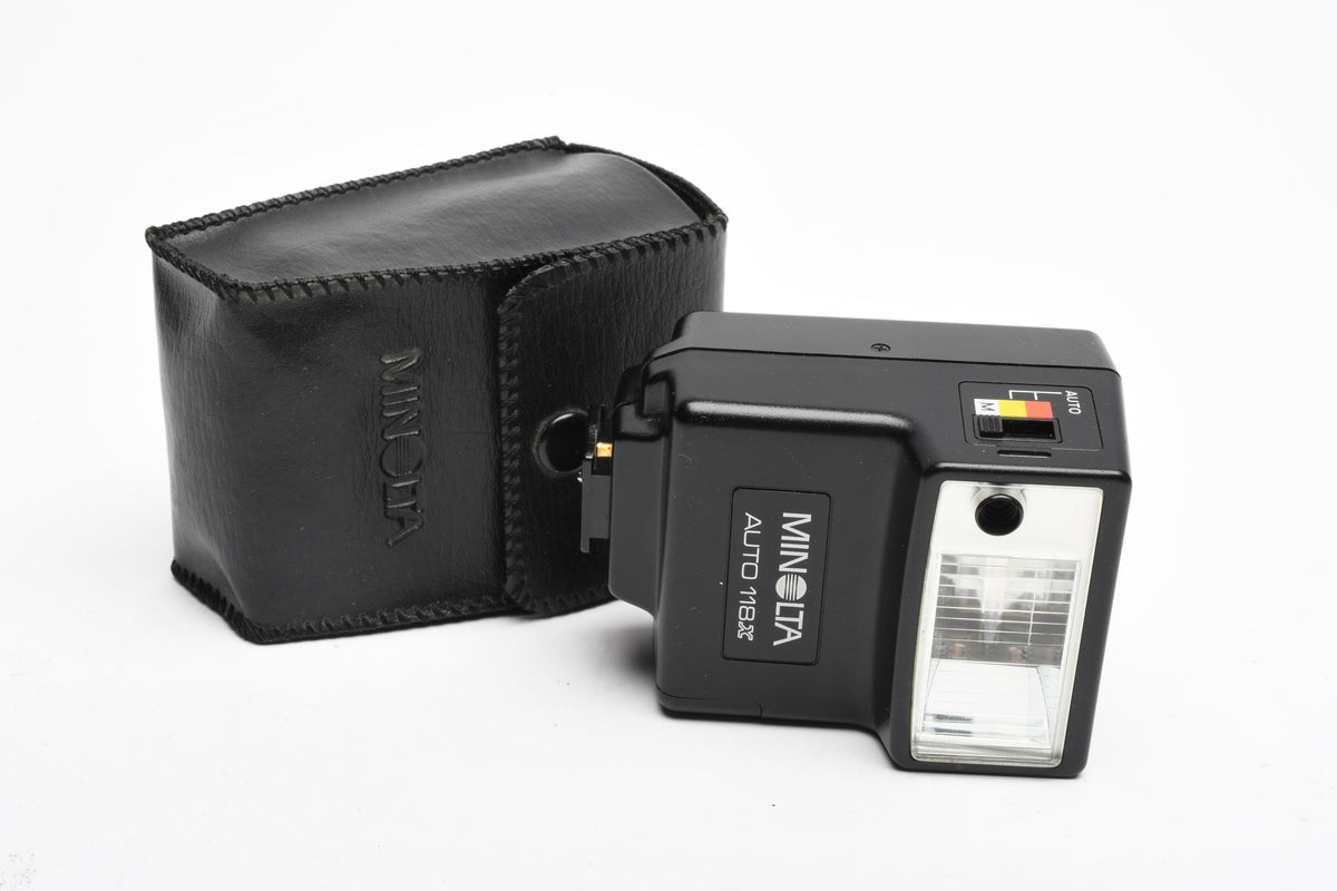 Minolta Auto 118X compact flash, very clean, tested, w/pouch