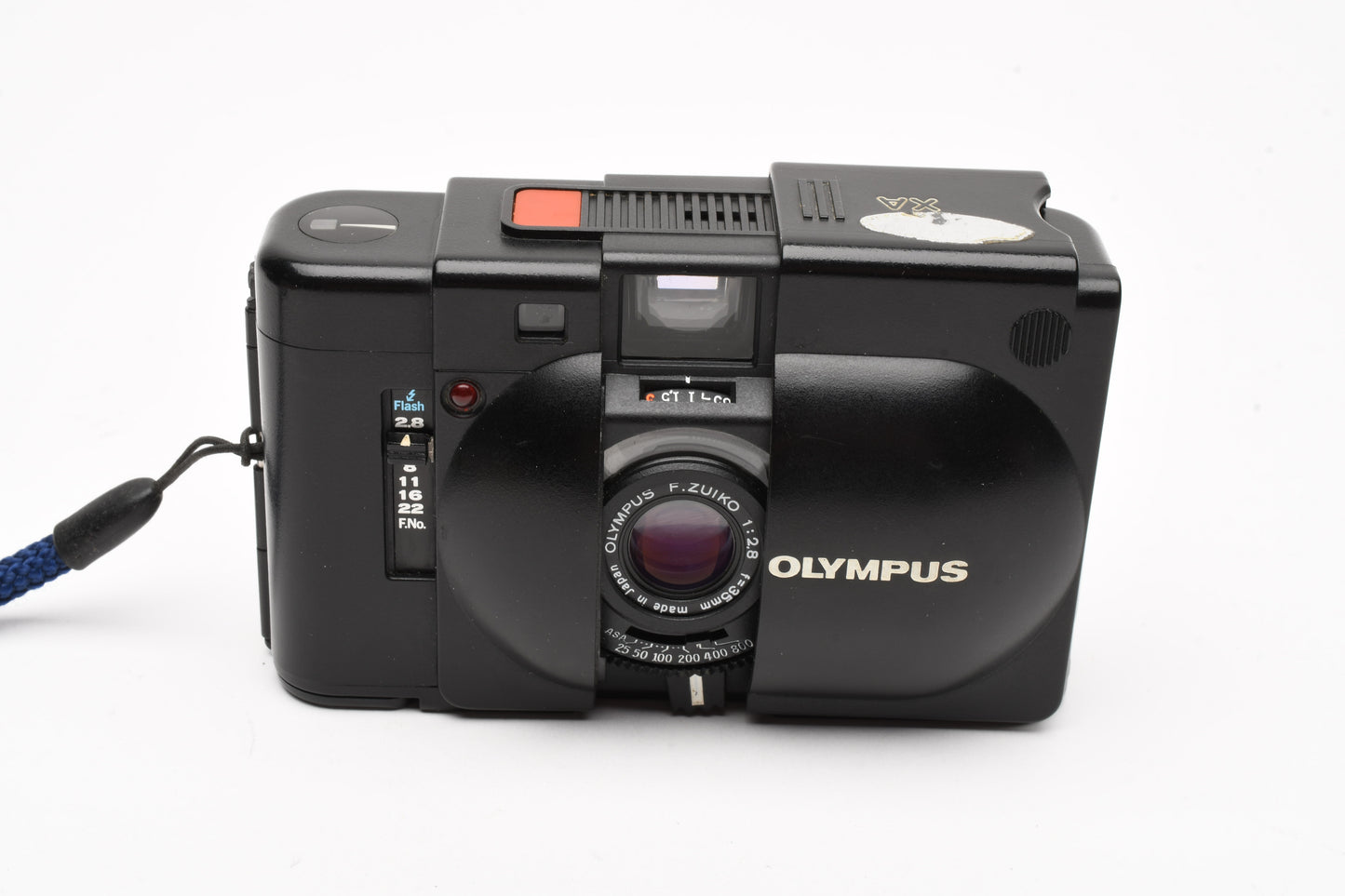 Olympus XA 35mm compact camera w/35mm f2.8 lens, strap, new seals, case