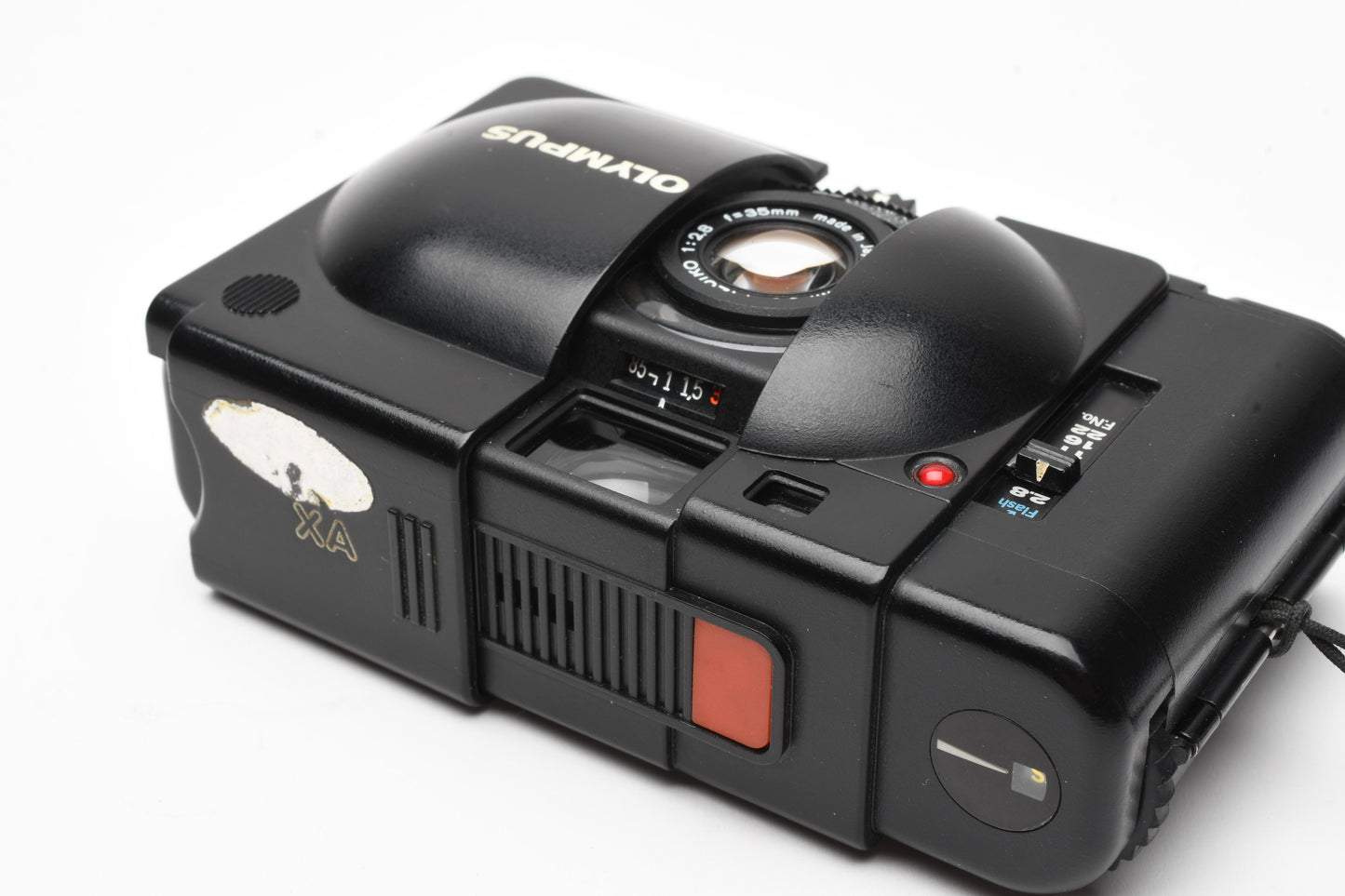 Olympus XA 35mm compact camera w/35mm f2.8 lens, strap, new seals, case