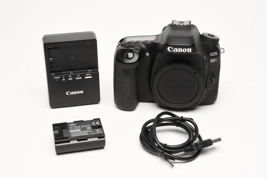 Canon EOS 80D DSLR Body, Batt+ Charger, 56K Acts, Very clean