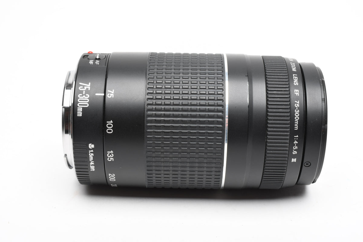 Canon EF 75-300mm f4-5.6 III Telephoto zoom, caps + UV, Kepper