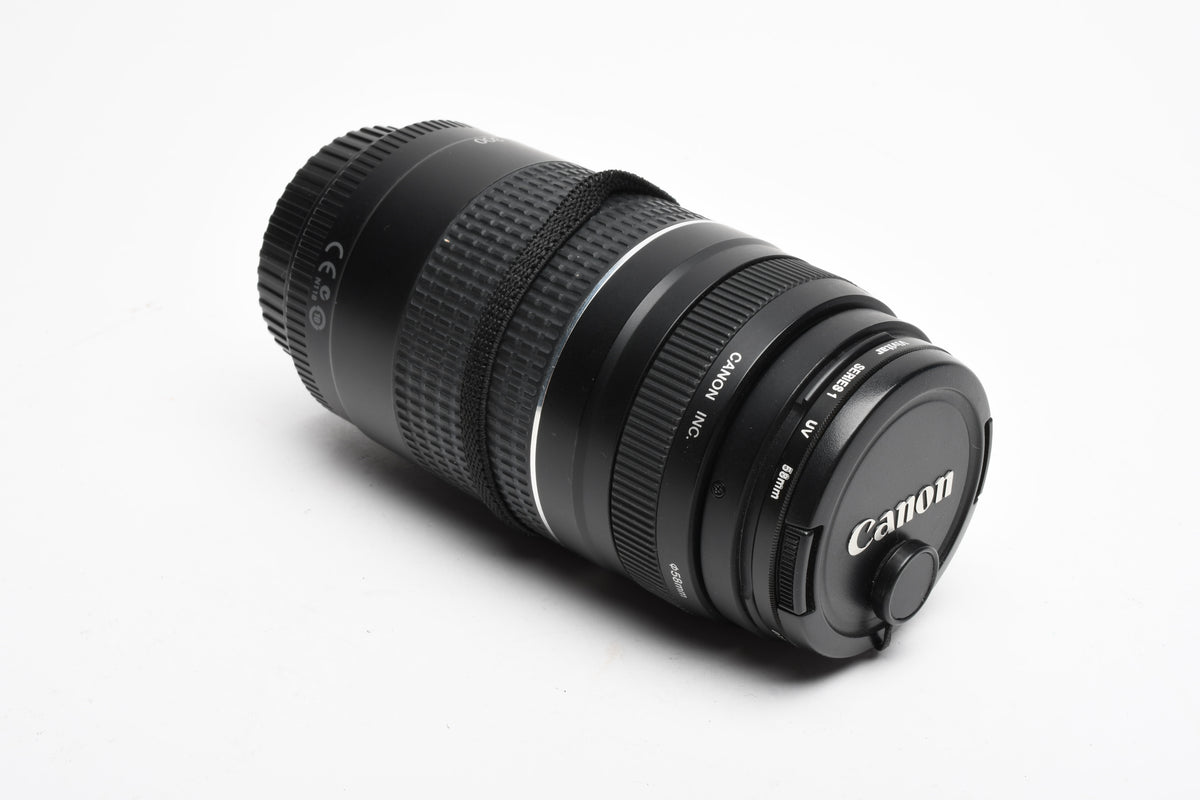 Canon EF 75-300mm f4-5.6 III Telephoto zoom, caps + UV, Kepper