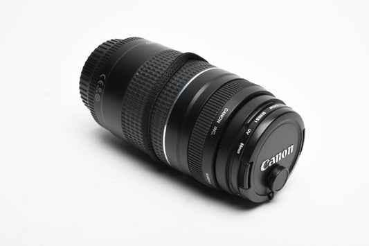 Canon EF 75-300mm f4-5.6 III Telephoto zoom, caps + UV, Kepper