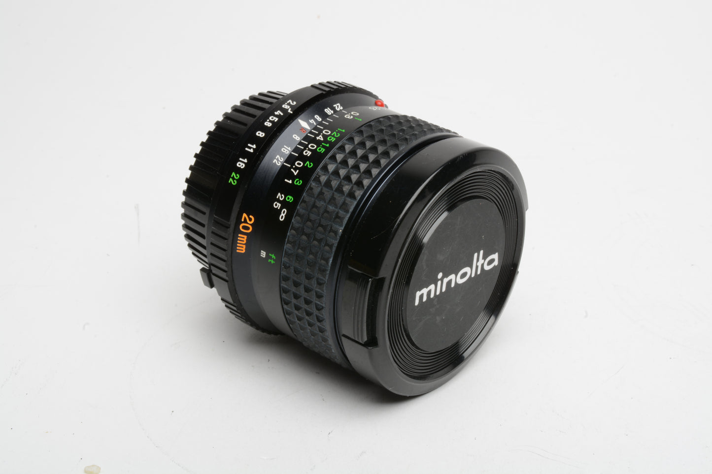 Minolta 20mm f2.8 MD W. Rokkor Wide Angle Lens, Caps, Very clean & Sharp