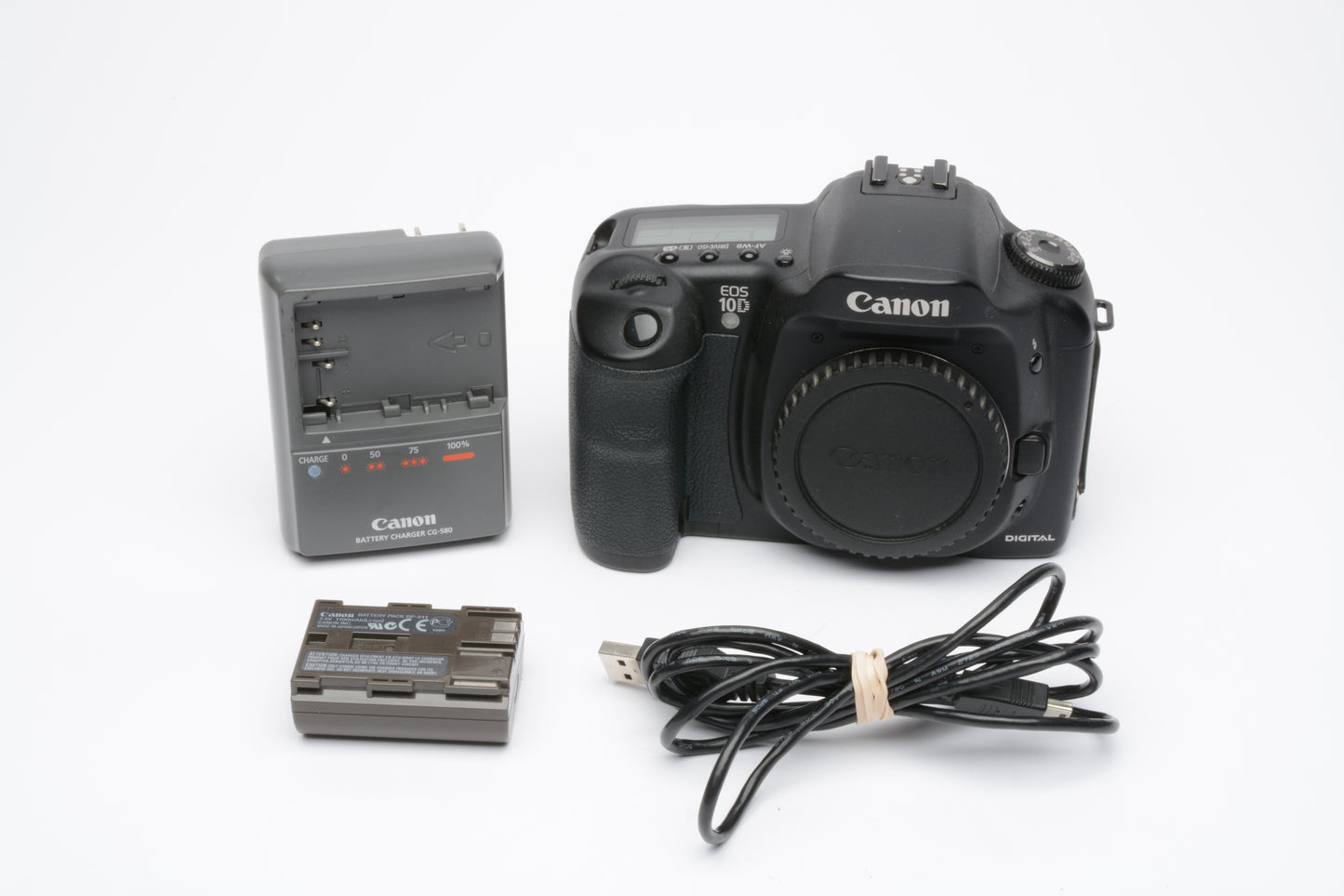 Canon EOS 10D DSLR Body, Batt, charger, body cap, USBm tested, clean