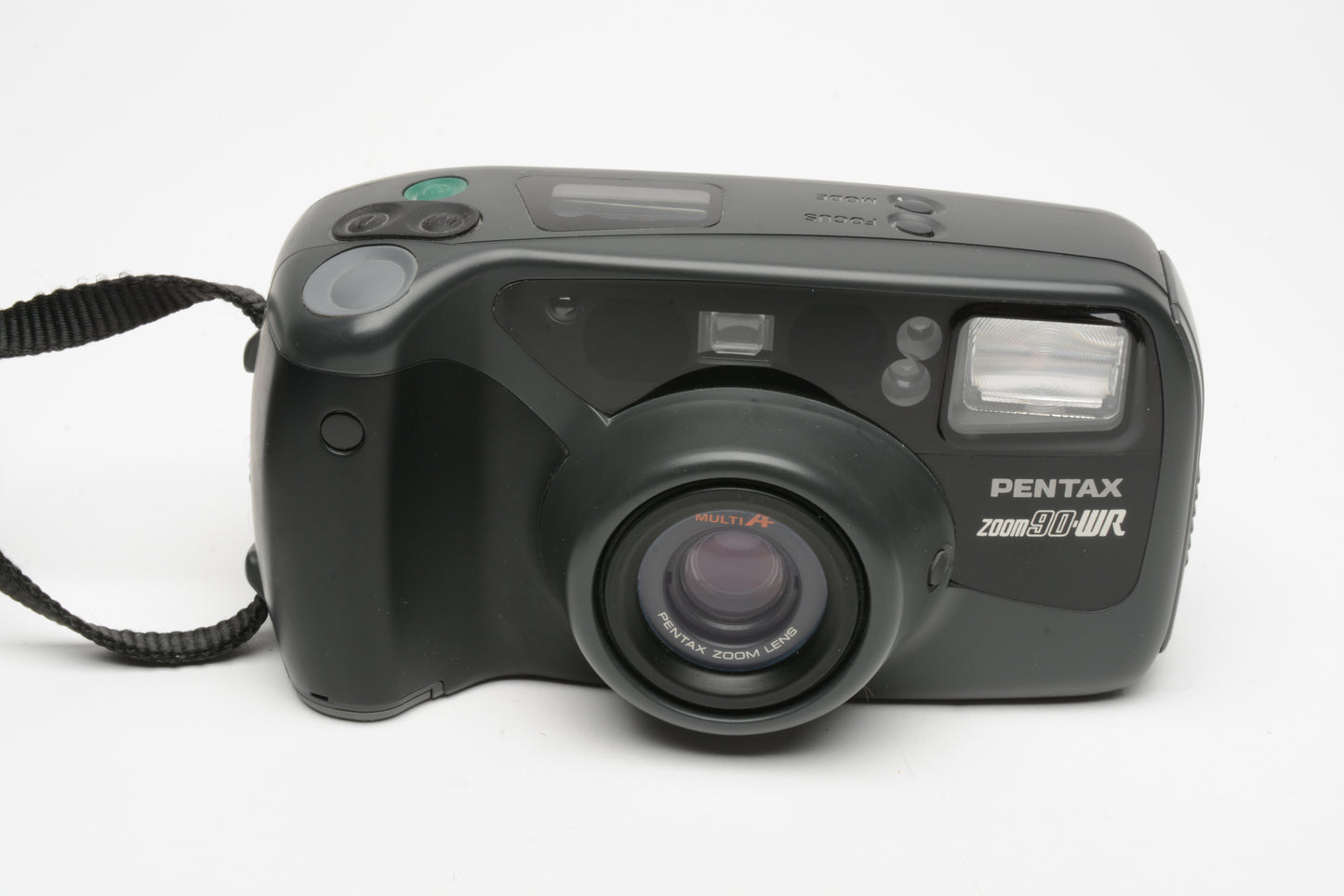 Pentax Zoom 90WR 35mm date back Point&Shoot camera, strap, remote, case, Great!