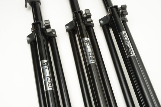 3X VF Studio Systems FT/W803 Light Stands Folded 27" Expanded 78"