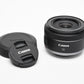 Canon RF 16mm f2.8 STM wide lens, Mint-, Great