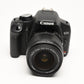 Canon T1i DSLR w/18-55mm IS zoom, batt, charger, 9K Acts, nice!