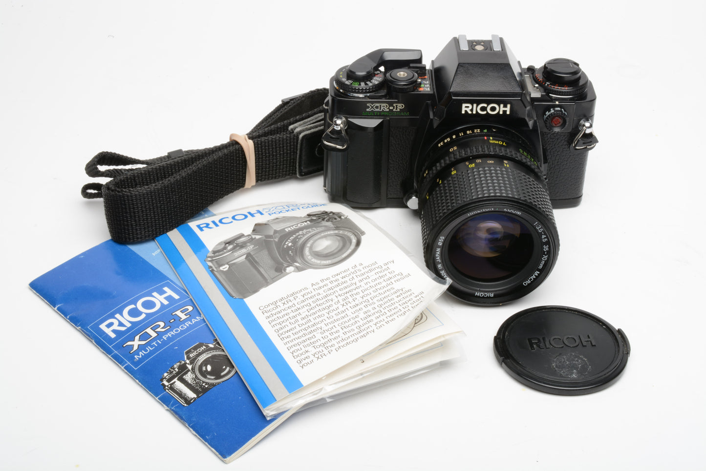 Ricoh XR-P 35mm SLR w/Rikenon 35-70mm zoom lens, manual, tested, great!