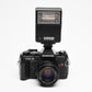 Chinon CG-5 35mm SLR w/50mm f1.9, Sky, strap, UV, + S-250 Flash, Great! Tested