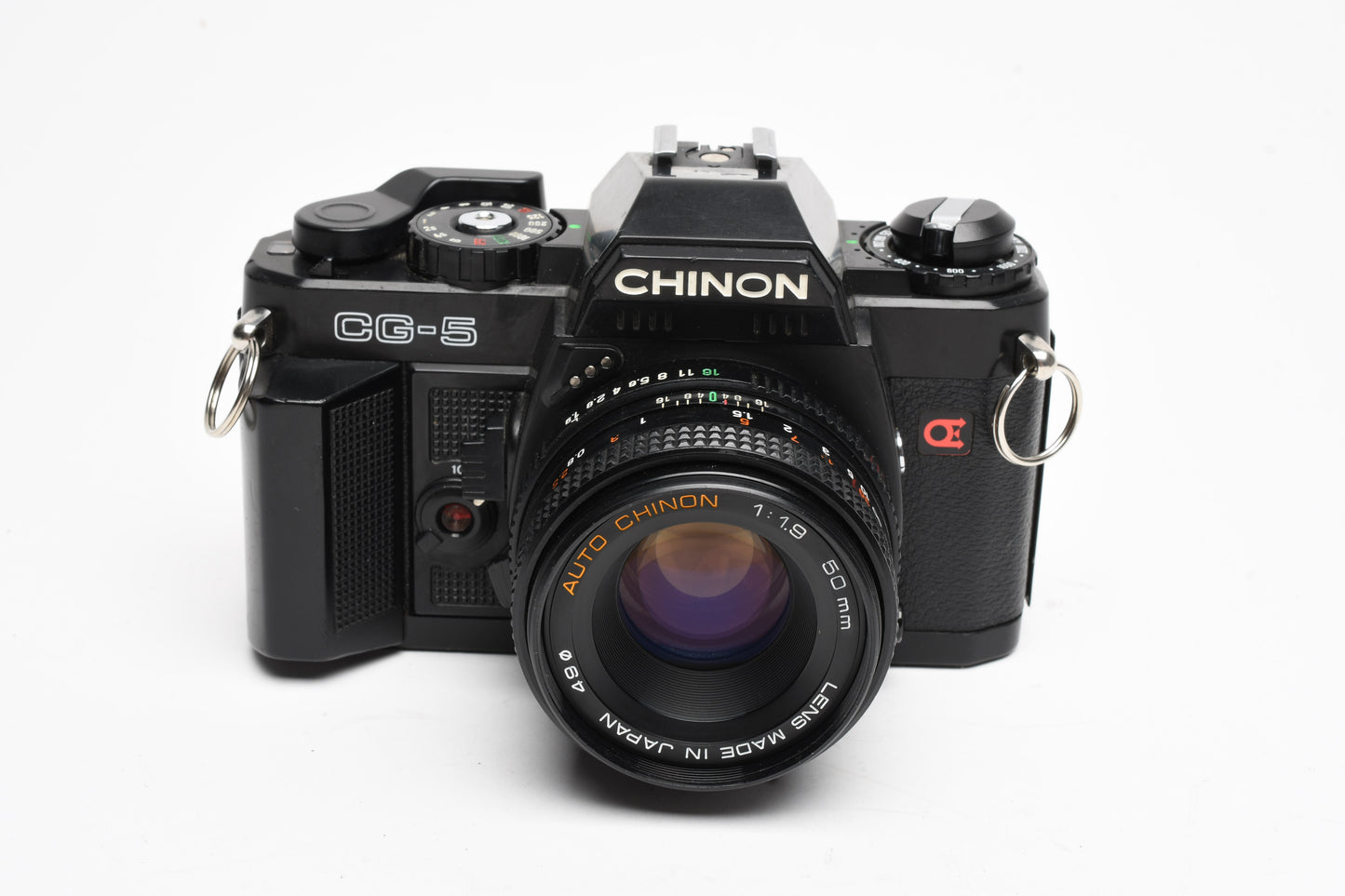 Chinon CG-5 35mm SLR w/50mm f1.9, Sky, strap, UV, + S-250 Flash, Great! Tested