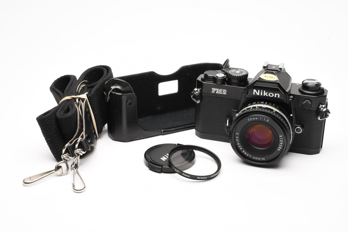 Nikon FM2 N Black 35mm SLR Body w/Nikon 50mm f1.8 Series E AI lens, new seals