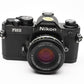 Nikon FM2 N Black 35mm SLR Body w/Nikon 50mm f1.8 Series E AI lens, new seals