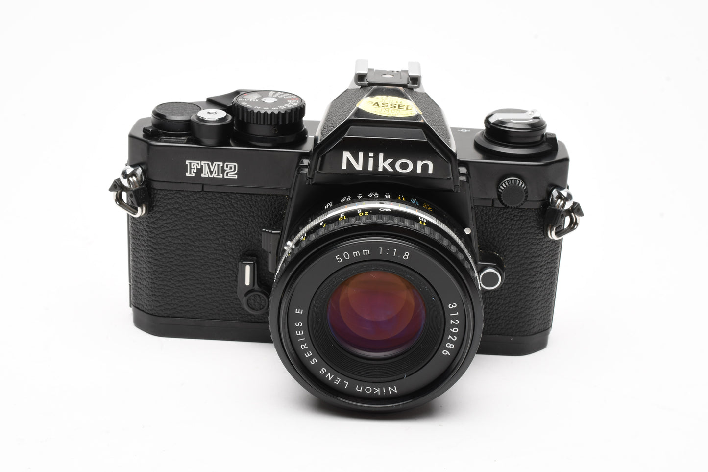 Nikon FM2 N Black 35mm SLR Body w/Nikon 50mm f1.8 Series E AI lens, new seals