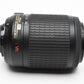 Nikon AF-S Nikkor 55-200mm F4-5.6G ED DX VR zoom lens, caps, hood, pouch, Mint-