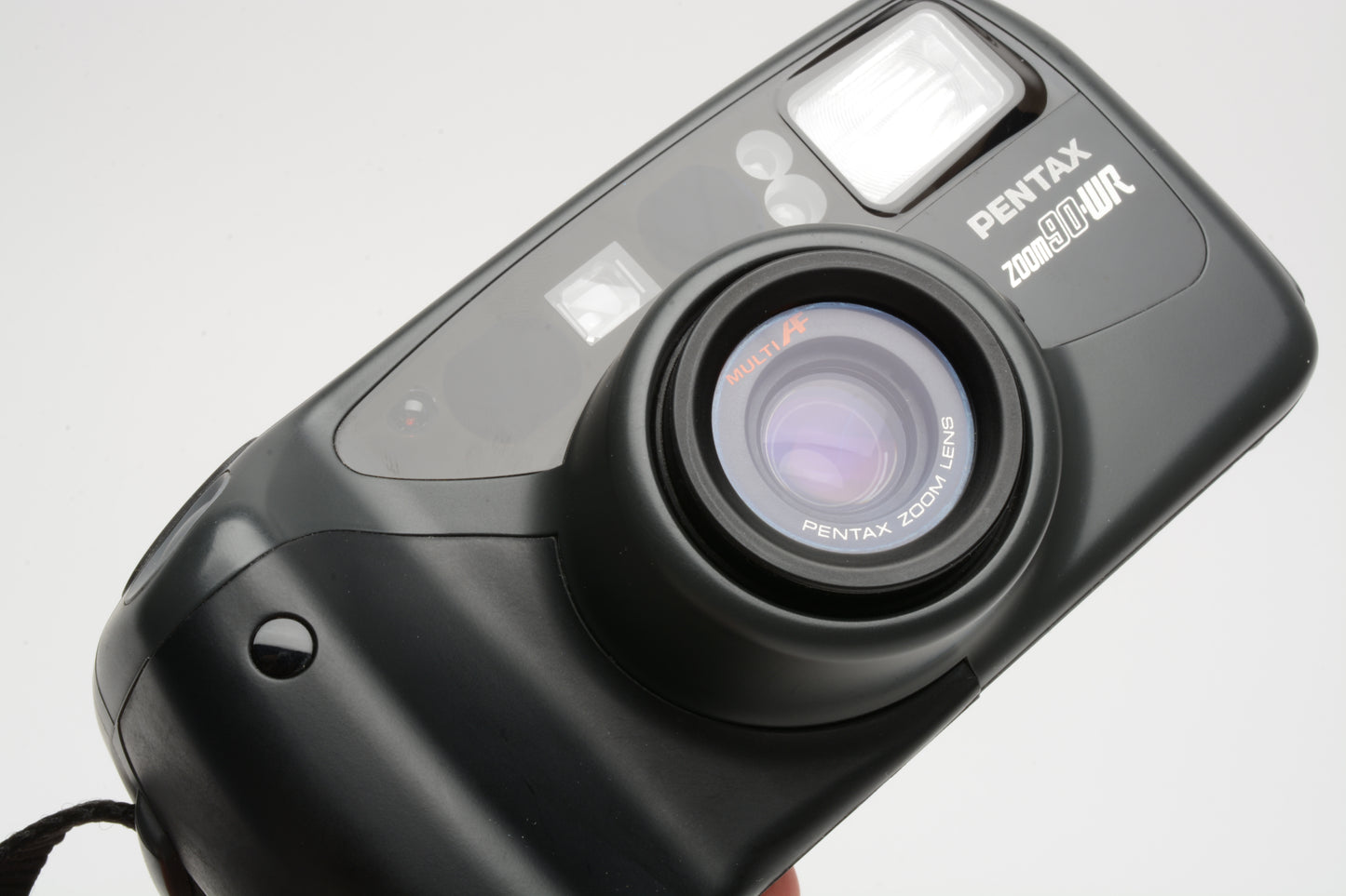 Pentax Zoom 90WR 35mm date back Point&Shoot camera, strap, remote, case, Great!