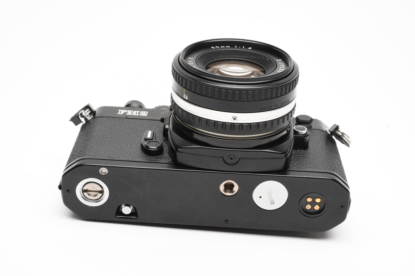 Nikon FM2 N Black 35mm SLR Body w/Nikon 50mm f1.8 Series E AI lens, new seals