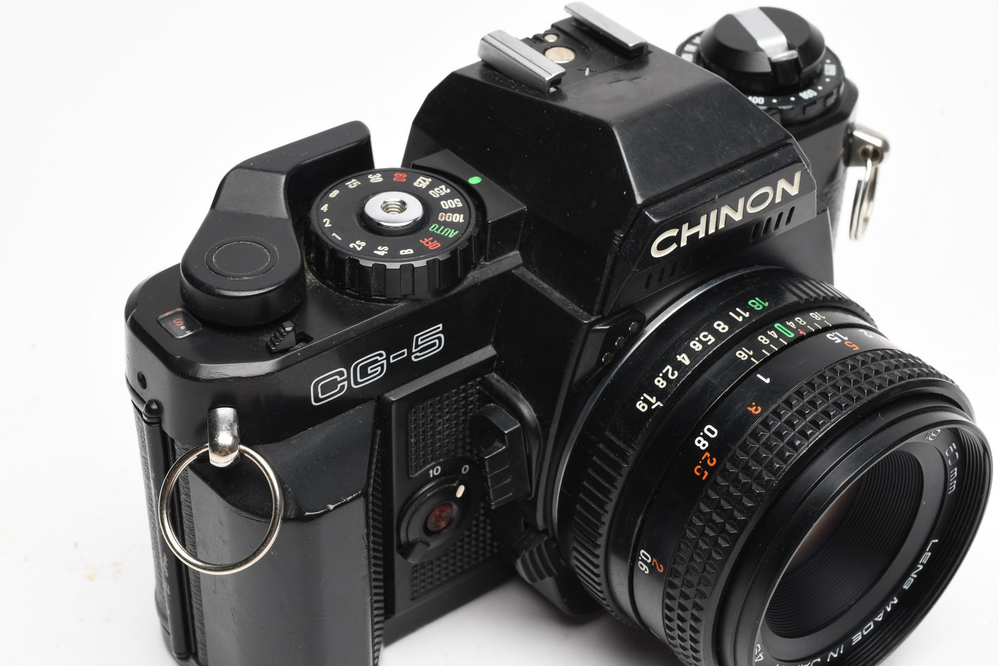 Chinon CG-5 35mm SLR w/50mm f1.9, Sky, strap, UV, + S-250 Flash, Great! Tested