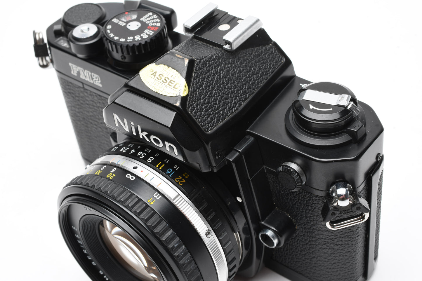 Nikon FM2 N Black 35mm SLR Body w/Nikon 50mm f1.8 Series E AI lens, new seals