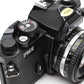 Nikon FM2 N Black 35mm SLR Body w/Nikon 50mm f1.8 Series E AI lens, new seals