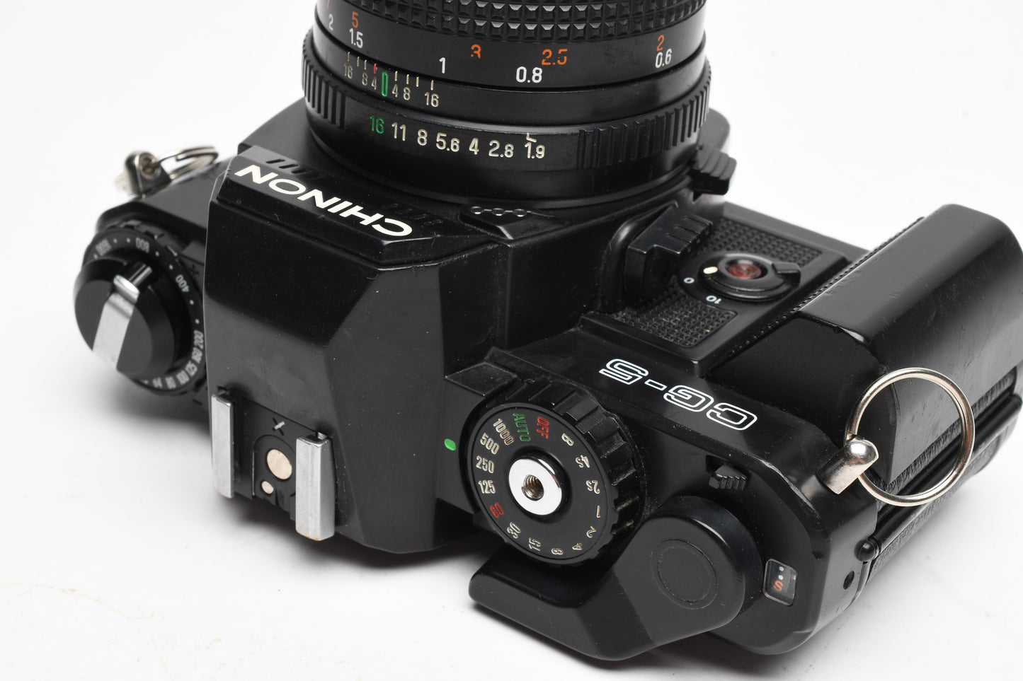 Chinon CG-5 35mm SLR w/50mm f1.9, Sky, strap, UV, + S-250 Flash, Great! Tested
