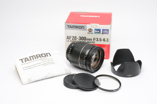 Tamron AF 28-300mm F3.5-6.3 Asph. LD IF Zoom for Minolta Sony A Mount 185D, Boxed