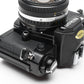 Nikon FM2 N Black 35mm SLR Body w/Nikon 50mm f1.8 Series E AI lens, new seals