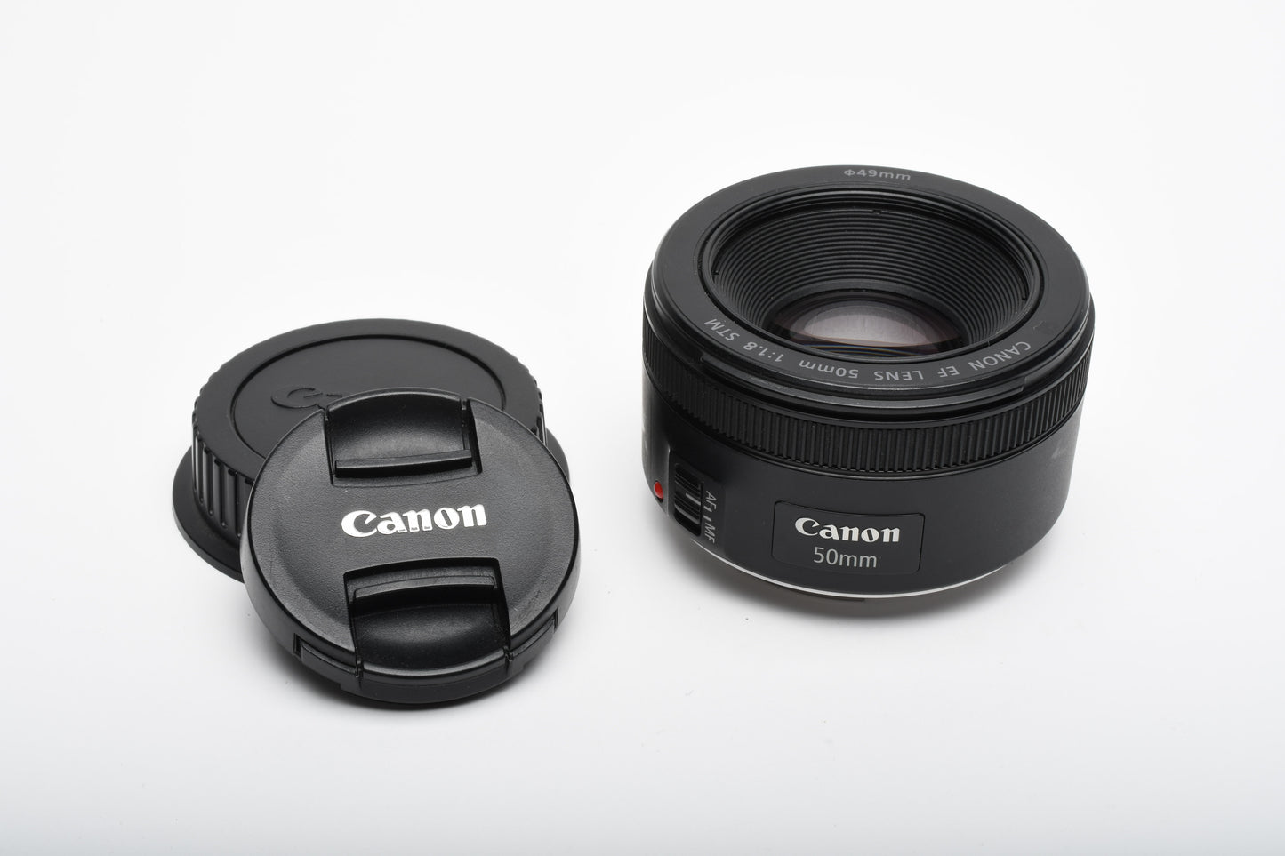 Canon EF 50mm f1.8 STM prime lens, caps, Nice Prime Lens