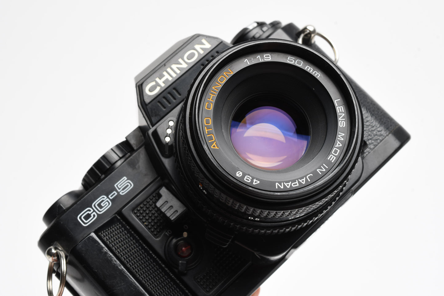 Chinon CG-5 35mm SLR w/50mm f1.9, Sky, strap, UV, + S-250 Flash, Great! Tested