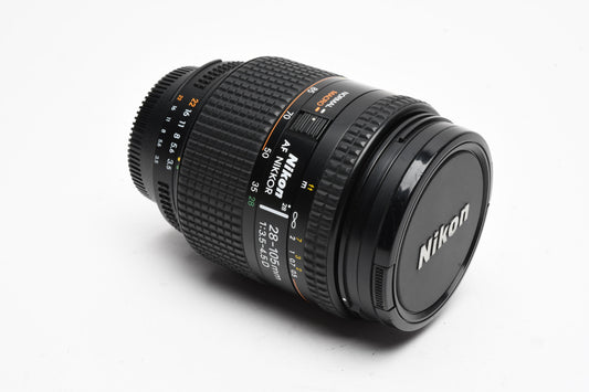 Nikon AF Nikkor 28-105mm f3.5-4.5D macro zoom lens, Caps, UV, Great!