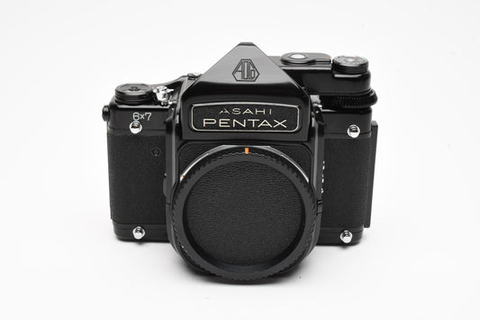Pentax 67 6x7 MLU Medium Format Body w/AE Finder, New Seals, Nice!