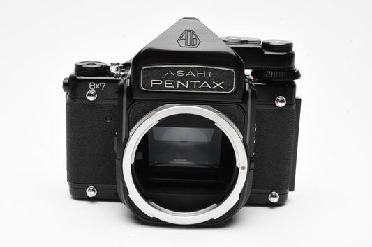 Pentax 67 6x7 MLU Medium Format Body w/AE Finder, New Seals, Nice!