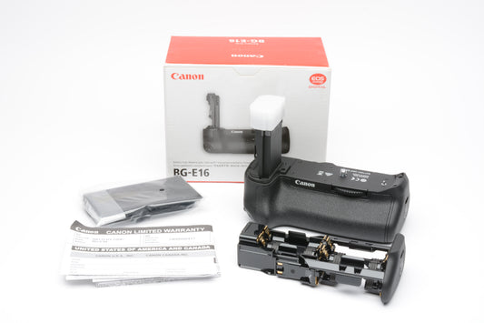 Canon BG-E16 battery Grip w/AA & Lithium chambers, instructions, very clean, Boxed