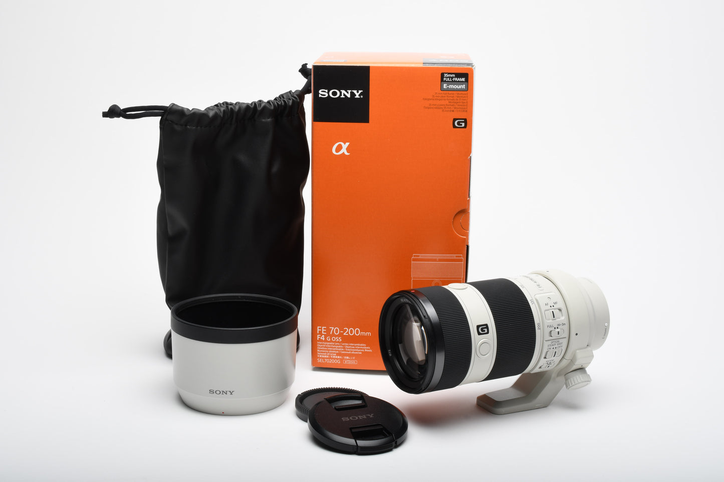 Sony FE 70-200mm f4 G OSS Lens, Hood, Pouch, Box, E-Mount SEL70200G