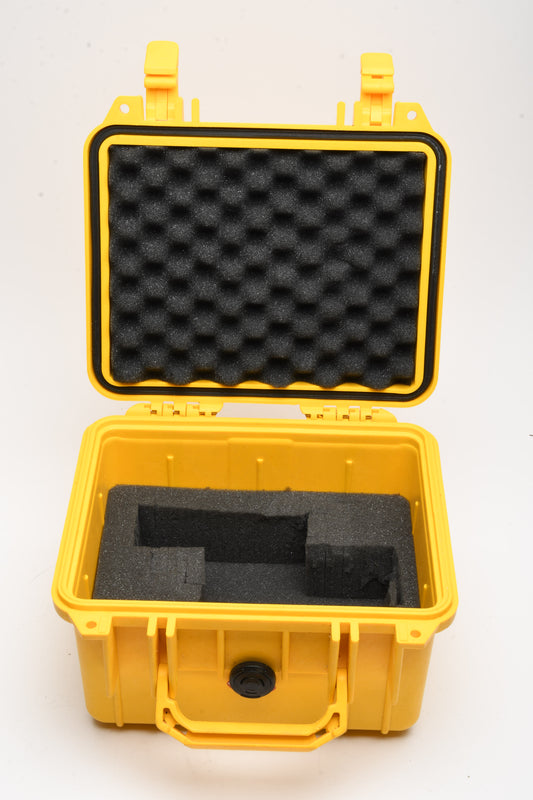 Pelican 1300 yellow case, cut-up foam, Good!