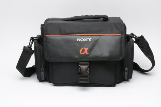 Sony Alpha camera padded shoulder bag ~10 x 7 x 5" w/pockets