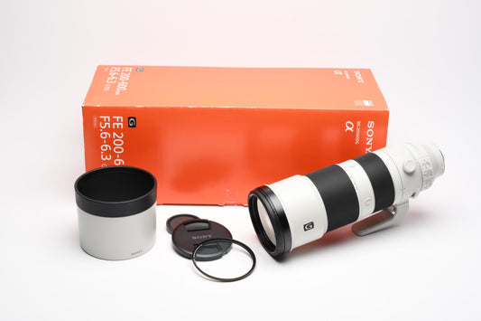 Sony FE 200-600mm f5.6-6.3 G OSS Lens, Hood, UV, Box, E-Mount SEL200600G