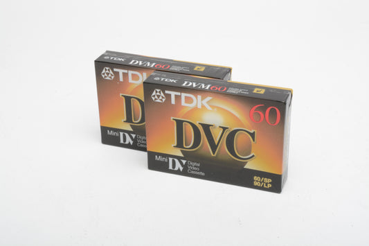 2x TDK Mini DV Digital Video Cassettes (2x Mini DV) DVM60ME