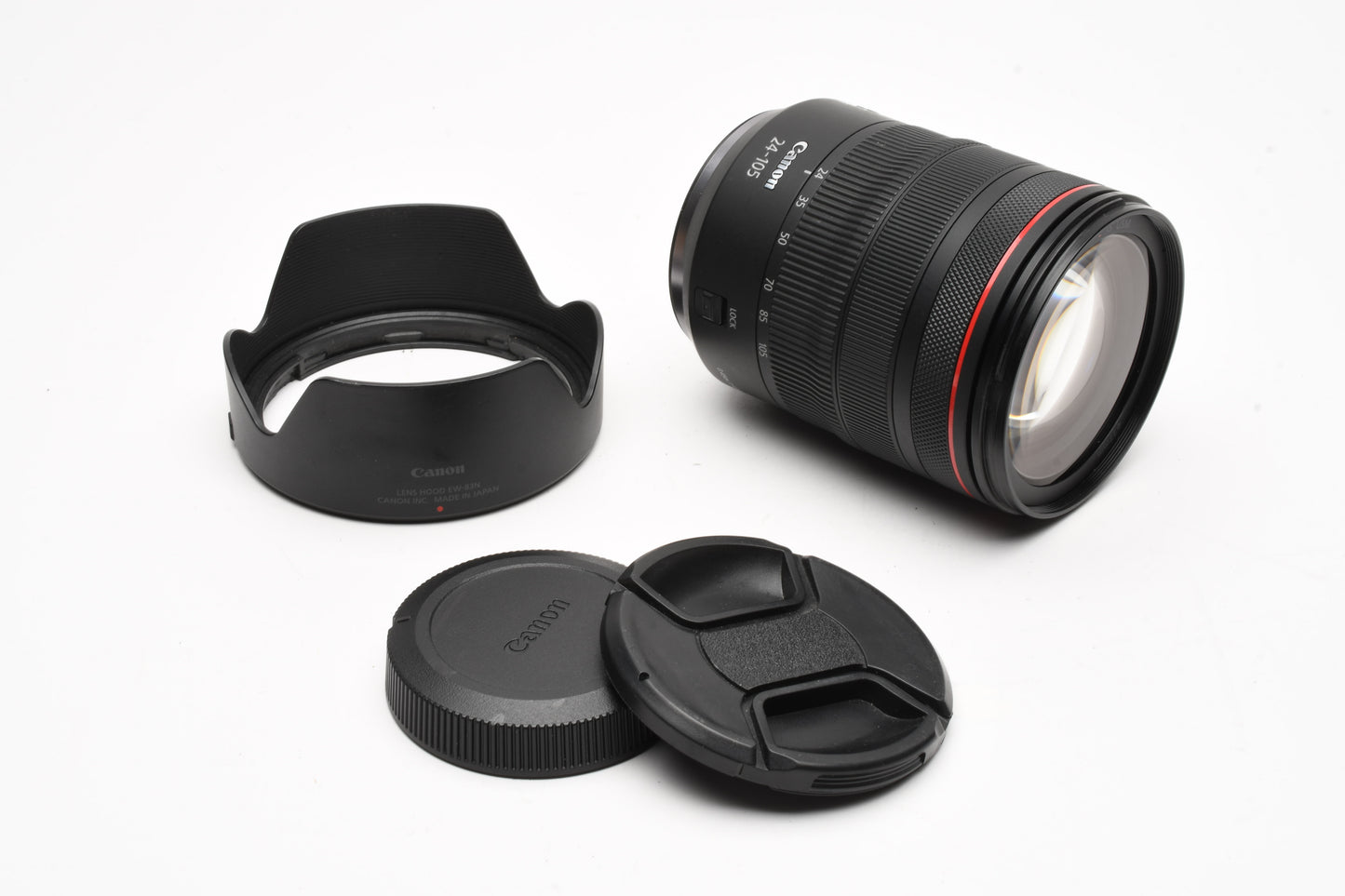 Canon RF 24-105mm f4L IS USM zoom lens, Hood+caps, *Read, Good!