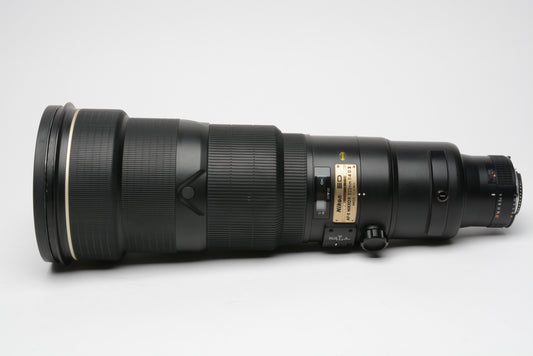 Nikon AF-S Nikkor 500mm f4D II SWM ED IF Telephoto lens, USA, hood+caps+drop-in UV