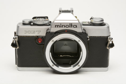 Minolta XG-7 35mm SLR Body, strap+cap, new seals, fully tested, clean!